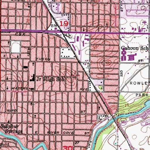 Topographic Map of Oak Terrace, FL