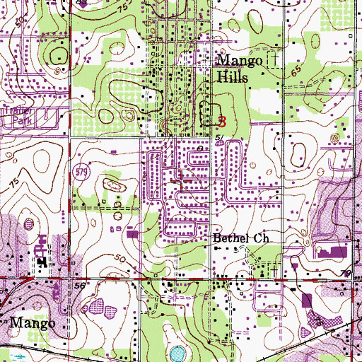 Topographic Map of Oak Valley, FL