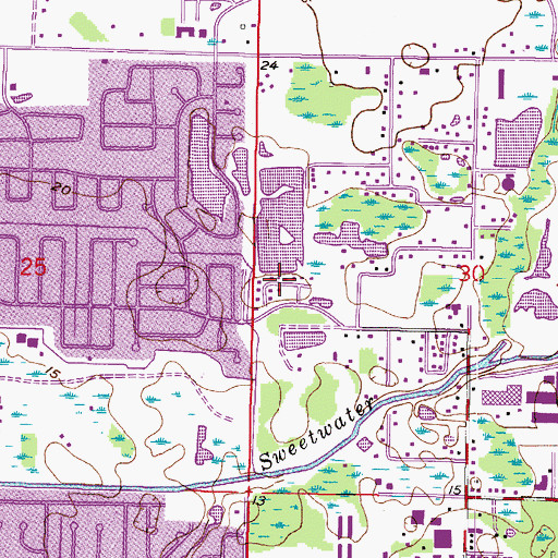 Topographic Map of Oak View Terrace, FL