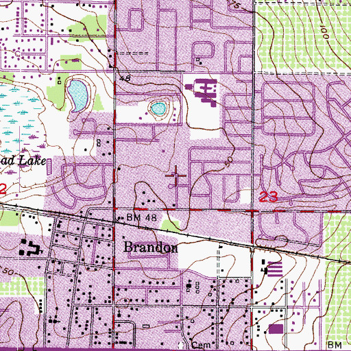 Topographic Map of Oakbriar, FL