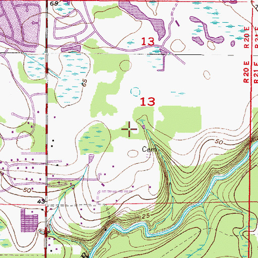 Topographic Map of Oakdale Riverview Estates, FL