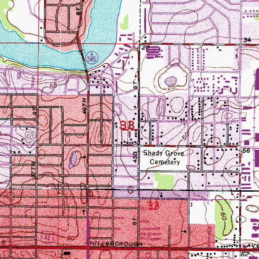 Topographic Map of Oakhaven, FL