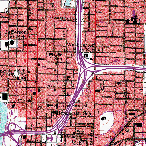 Topographic Map of Oakland, FL