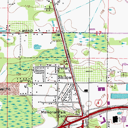Topographic Map of Oakland Heights, FL