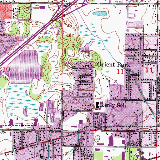 Topographic Map of Oakland Hills, FL