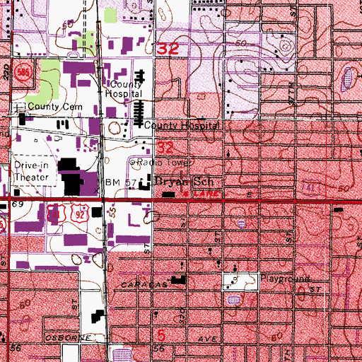 Topographic Map of Oakland Park, FL