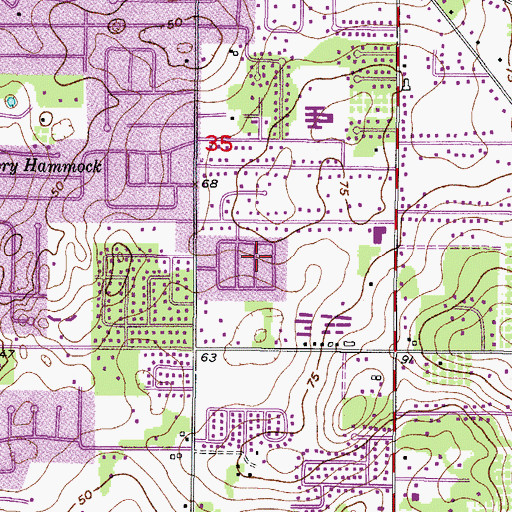 Topographic Map of Oakmont Park, FL