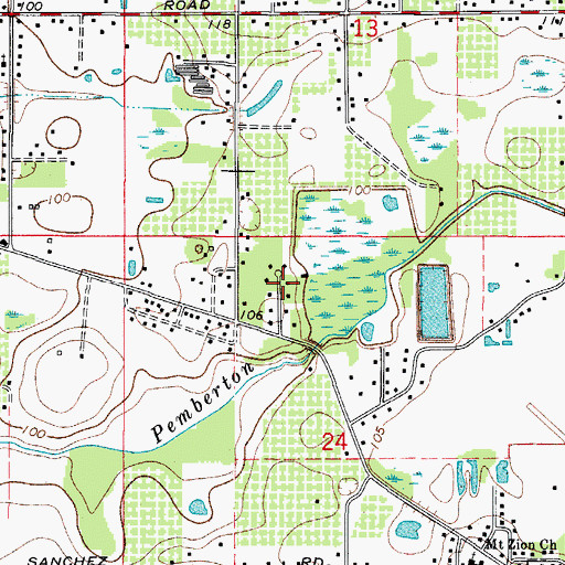 Topographic Map of Oakrest, FL