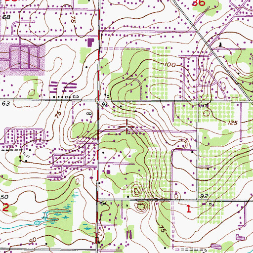 Topographic Map of Oakridge Manor, FL