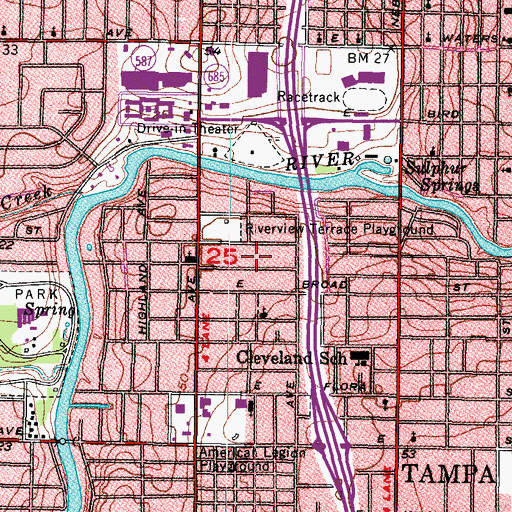 Topographic Map of Oaks at Riverview, FL