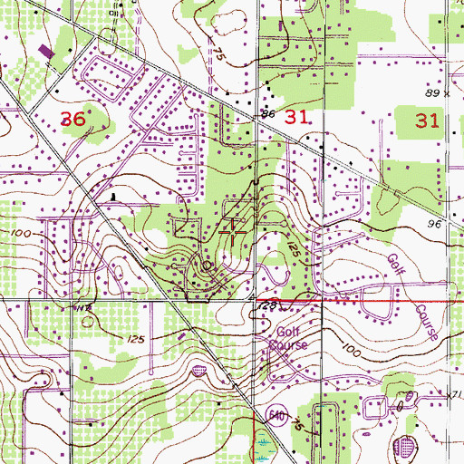 Topographic Map of Oakwood Knoll, FL