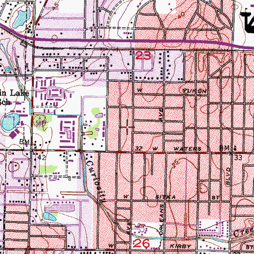 Topographic Map of Oakwood Manor, FL