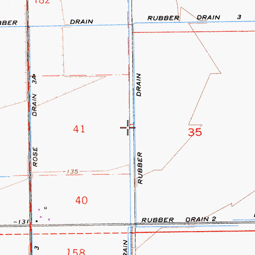 Topographic Map of Rubber Drain, CA