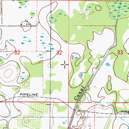 Topographic Map of Old Hickery, FL