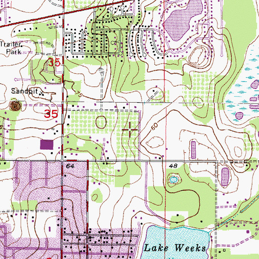 Topographic Map of Old Hillsborough Estates, FL