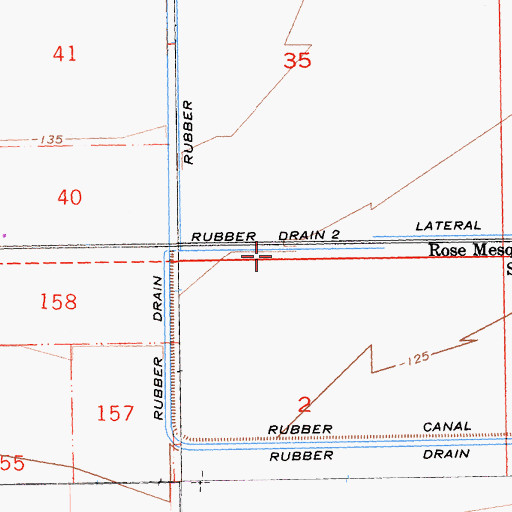 Topographic Map of Rubber Drain Two, CA