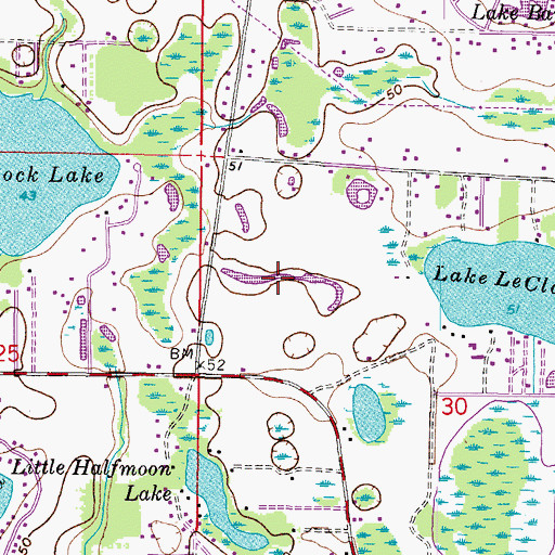 Topographic Map of Orange Blossom Creek, FL
