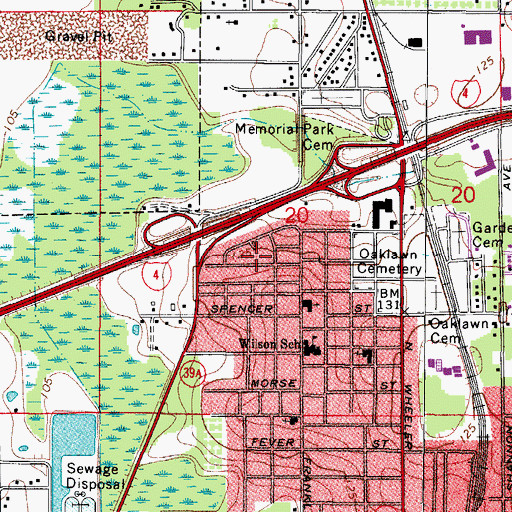 Topographic Map of Orange Court, FL