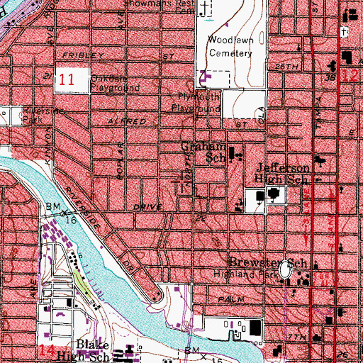 Topographic Map of Orange Grove Park, FL