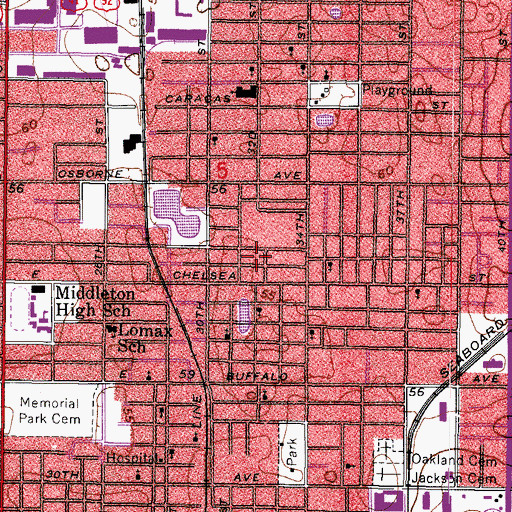 Topographic Map of Orange Hill Heights West, FL