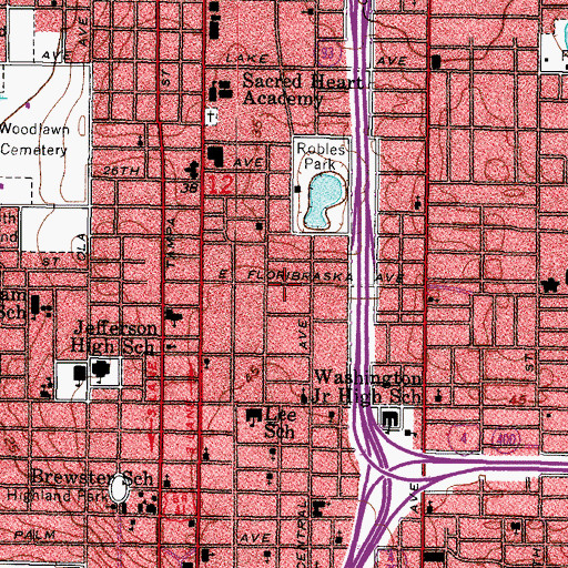 Topographic Map of Orange Villa, FL