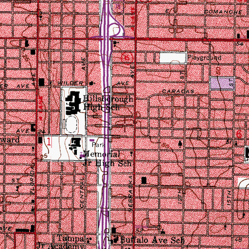 Topographic Map of Orangedale Park, FL