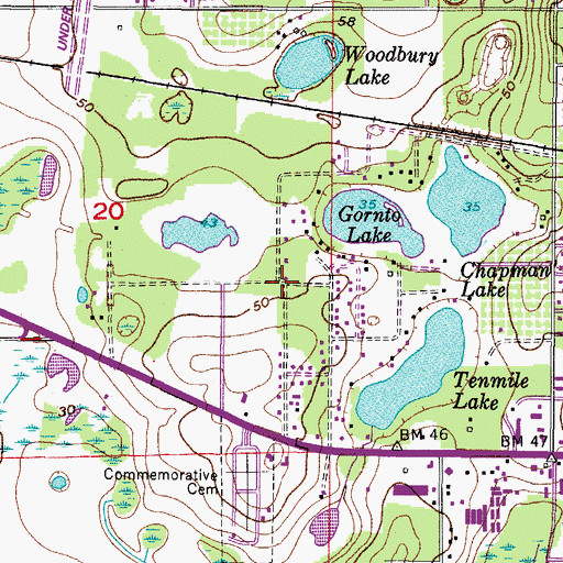 Topographic Map of Orangeland, FL