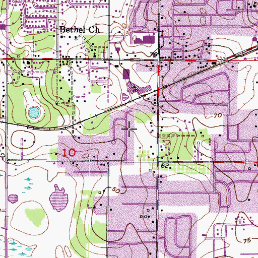 Topographic Map of Orangewood, FL