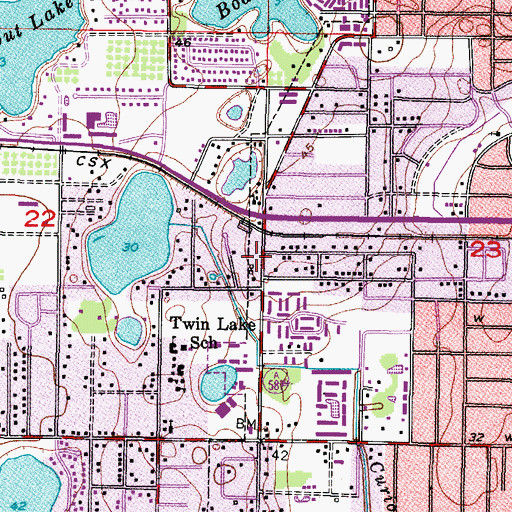 Topographic Map of Orens Acres, FL