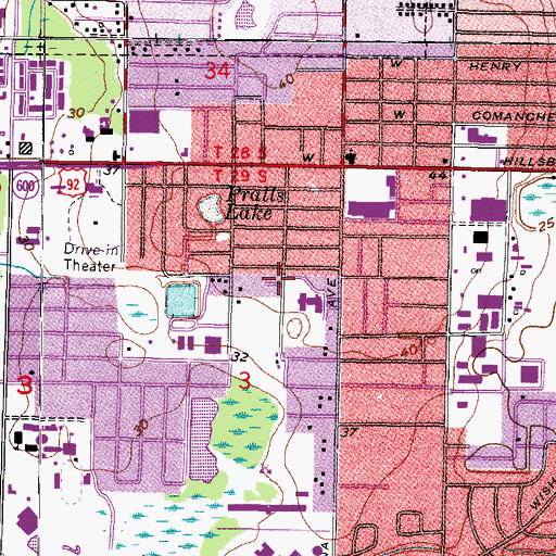 Topographic Map of Ortega Park, FL