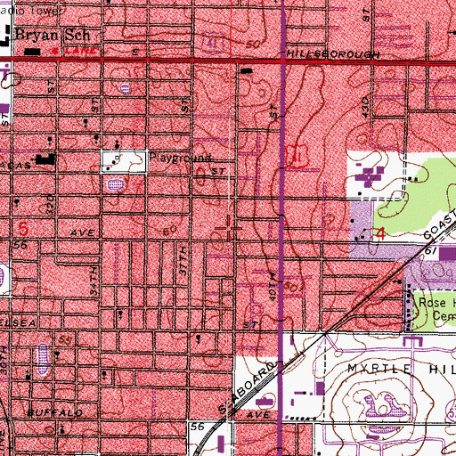 Topographic Map of Osborne Oaks, FL