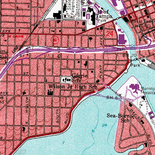 Topographic Map of Packwood, FL