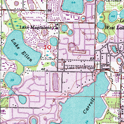 Topographic Map of Paddock Square, FL
