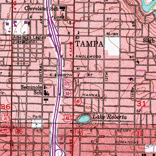 Topographic Map of Palm, FL