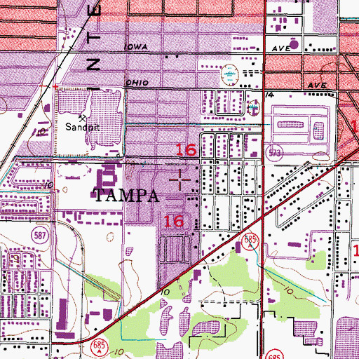 Topographic Map of Palm Grove, FL