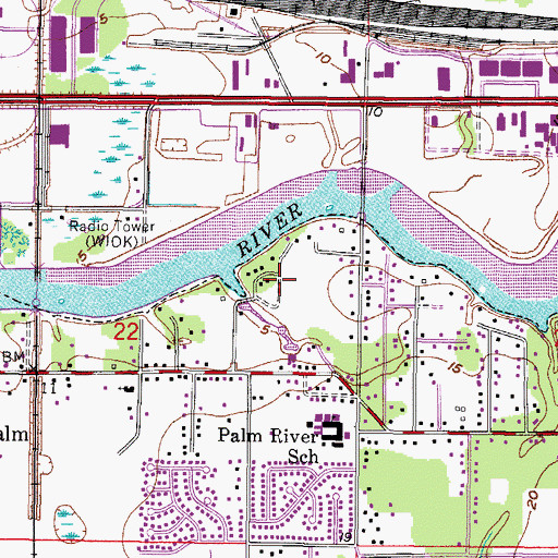 Topographic Map of Palm River Terrace, FL