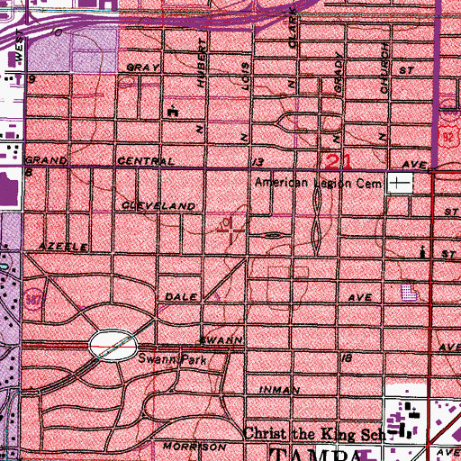 Topographic Map of Palm Way, FL