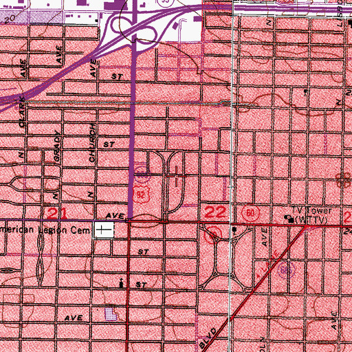 Topographic Map of Palmere, FL