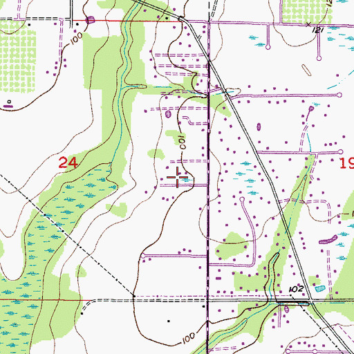 Topographic Map of Pams Place, FL