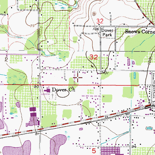 Topographic Map of Paradise Acres, FL