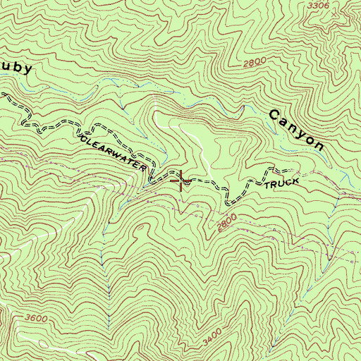 Topographic Map of Ruby Clearwater Truck Trail, CA
