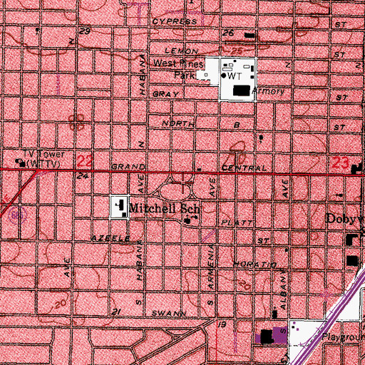 Topographic Map of Park City, FL