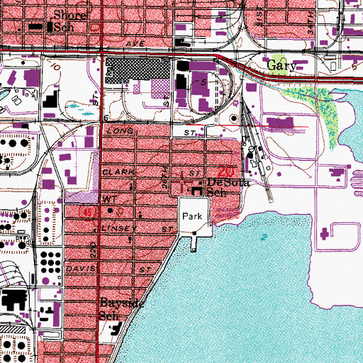 Topographic Map of Park Place of East Tampa, FL