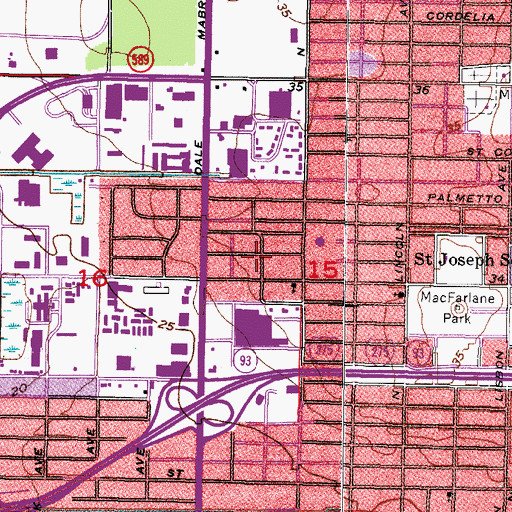 Topographic Map of Parkdale, FL