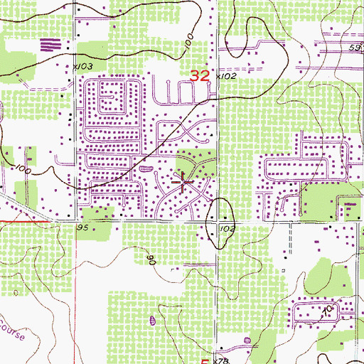 Topographic Map of Parkwood Manor, FL