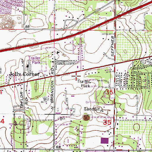 Topographic Map of Parsons Pointe, FL
