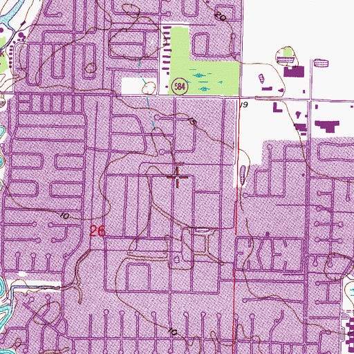Topographic Map of Pat Acres, FL