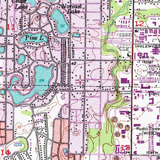 Topographic Map of Pauls Manor, FL