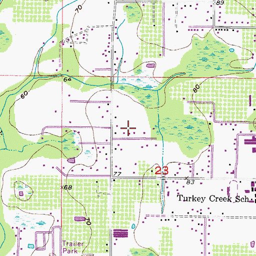 Topographic Map of Peeples Acres, FL