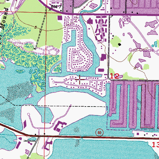 Topographic Map of Pelican Island, FL